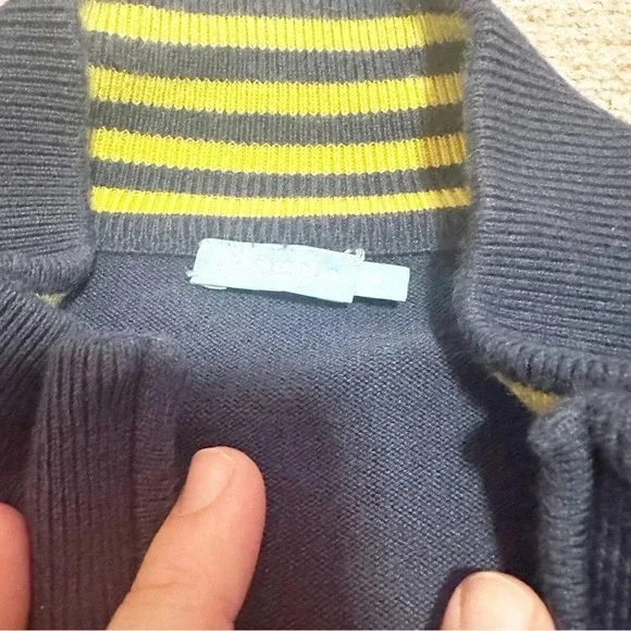 J McLaughlin Men's Navy Blue 1/4 Zip Mock Neck Cotton Pullover TATE Sweater XL - Picture 11 of 14